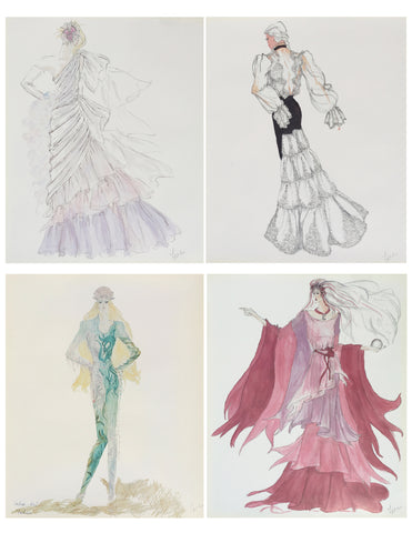 Set of 4 Fashion Sketches