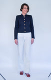 Atelier Francesca Navy Blue Military Jacket Styling Op