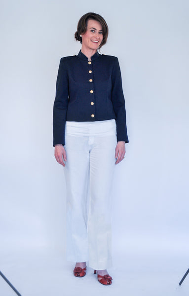 Atelier Francesca Navy Blue Military Jacket Styling Op