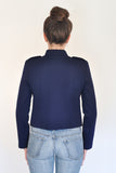 Back View of Atelier Francesca Navy Blue Military Style Jacket