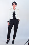 Atelier Francesca White & Black Classic Style Jacket styling op