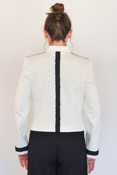 Atelier Francesca Black Grosgrain Ribbon down Back of Jacket