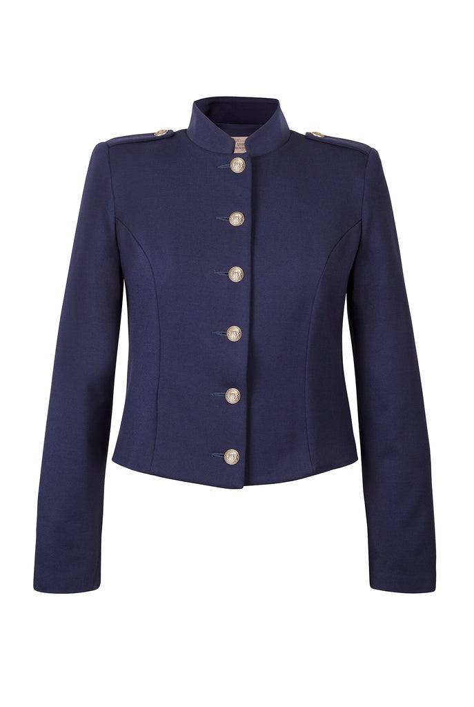 Atelier Francesca, Bertie Jacket Atelier Francesca Navy Blue Military Style Jacket Antique Silver Buttons