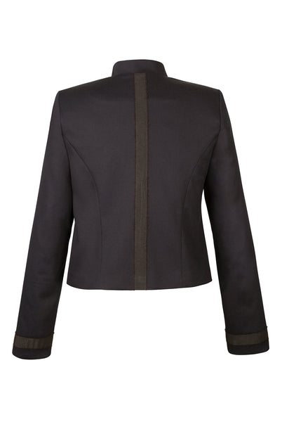 Atelier Francesca Navy Jacket with Black Grosgrain ribbon down back