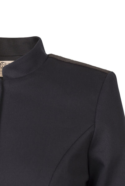 Atelier Francesca Navy & Black Classic Style Jacket with Graphic Details