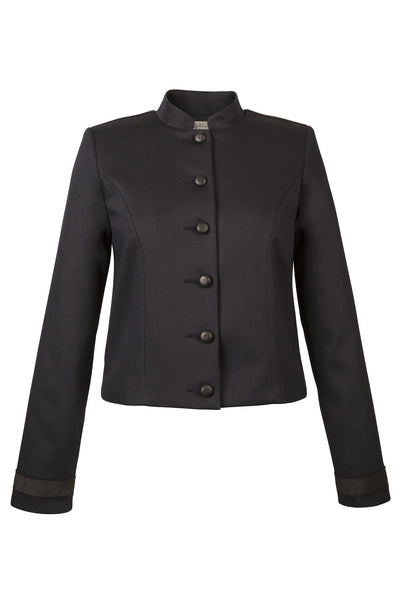 Atelier Francesca Navy & Black Classic Style Jacket with Graphic Details