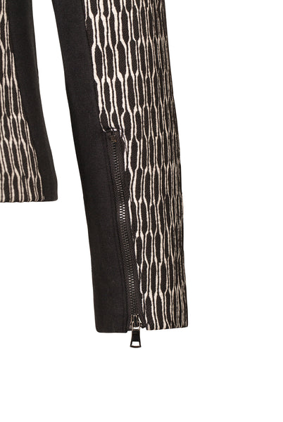 sleeve detail with zipper and knit inset panel, Atelier Francesca Moto Jacket