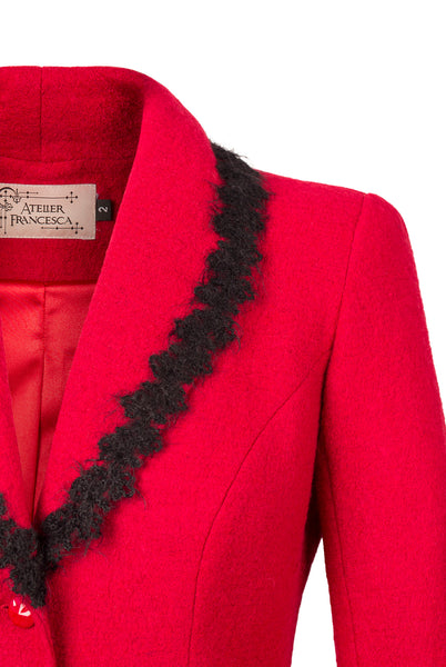 Detail of Atelier Francesca Black Angora Trim.