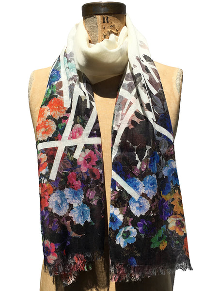 Jonathan Sounder Scarf, Garden, multi colored floral