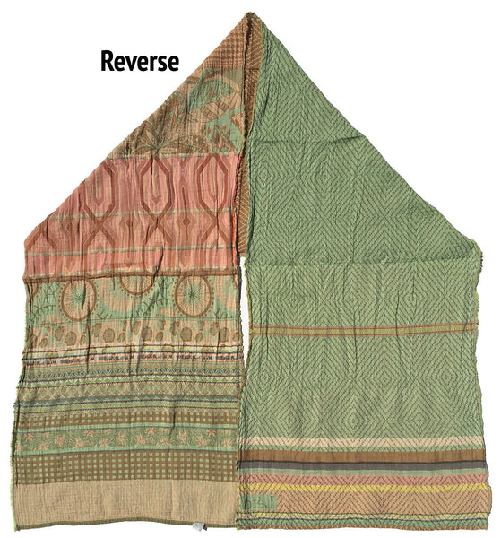 Reverse of Letol Omar Scarf in Pistachio & Sunny Terra Cotta