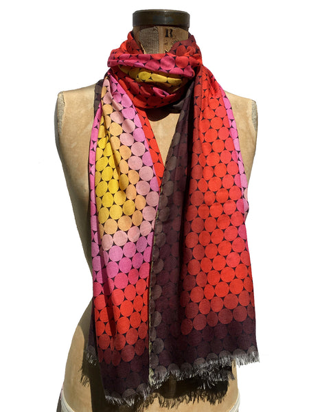 Jonathan Sounder Scarf, Summer, sunset colors.