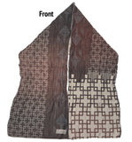 Front of Letol Victor Scarf, wine, rust, warm grey & black