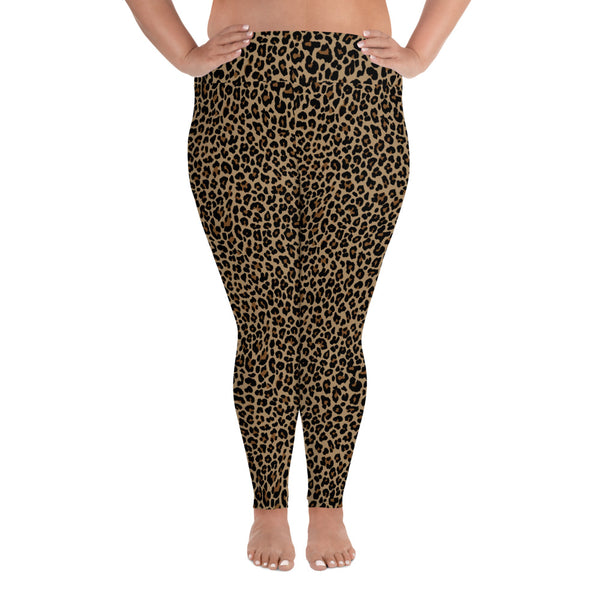 Vintage Leopard print, plus size leggings. Print on demand