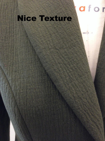 Detail view of Italian Seersucker knit in Atelier Francesca jacket.