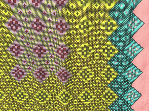 Detail of Jonathan Sounder Scarf, Baobab, chartreuse