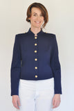Atelier Francesca Navy Blue Military Style Jacket Gold Buttons