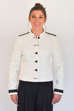 Atelier Francesca White & Black Classic Style Jacket with Graphic Details