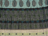 Detail of the Letol scarf, Colleen in browns, turquoise and celery green.