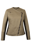 Atelier Francesca Moto Style Jacket in Army with Black contrast details