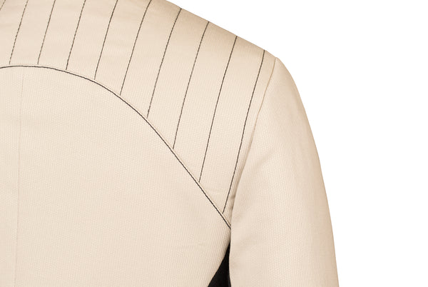 Back detail of Atelier Francesca Moto Style Jacket in Khaki 