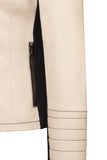 Pocket detail of Atelier Francesca Moto Style Jacket in Khaki with Black contrast details