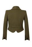 Back view Atelier Francesca Army Green Statement Jacket. Shawl collar. 