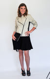 Atelier Francesca Moto Style Jacket in Khaki with Black skirt