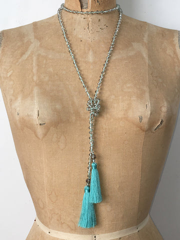 Lil Jewellry, Handcrafted Faceted Crystal Necklace - Turquoise