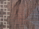 Detail of Letol Victor Scarf, wine, rust, warm grey, black