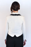 Back View of Atelier Francesca White Jacket shows back & sleeve detail.