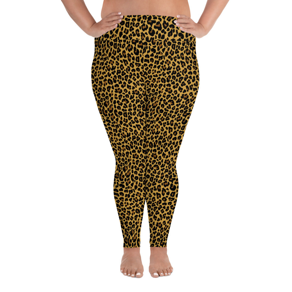 Classic Leopard print, plus size leggings. Print on demand.