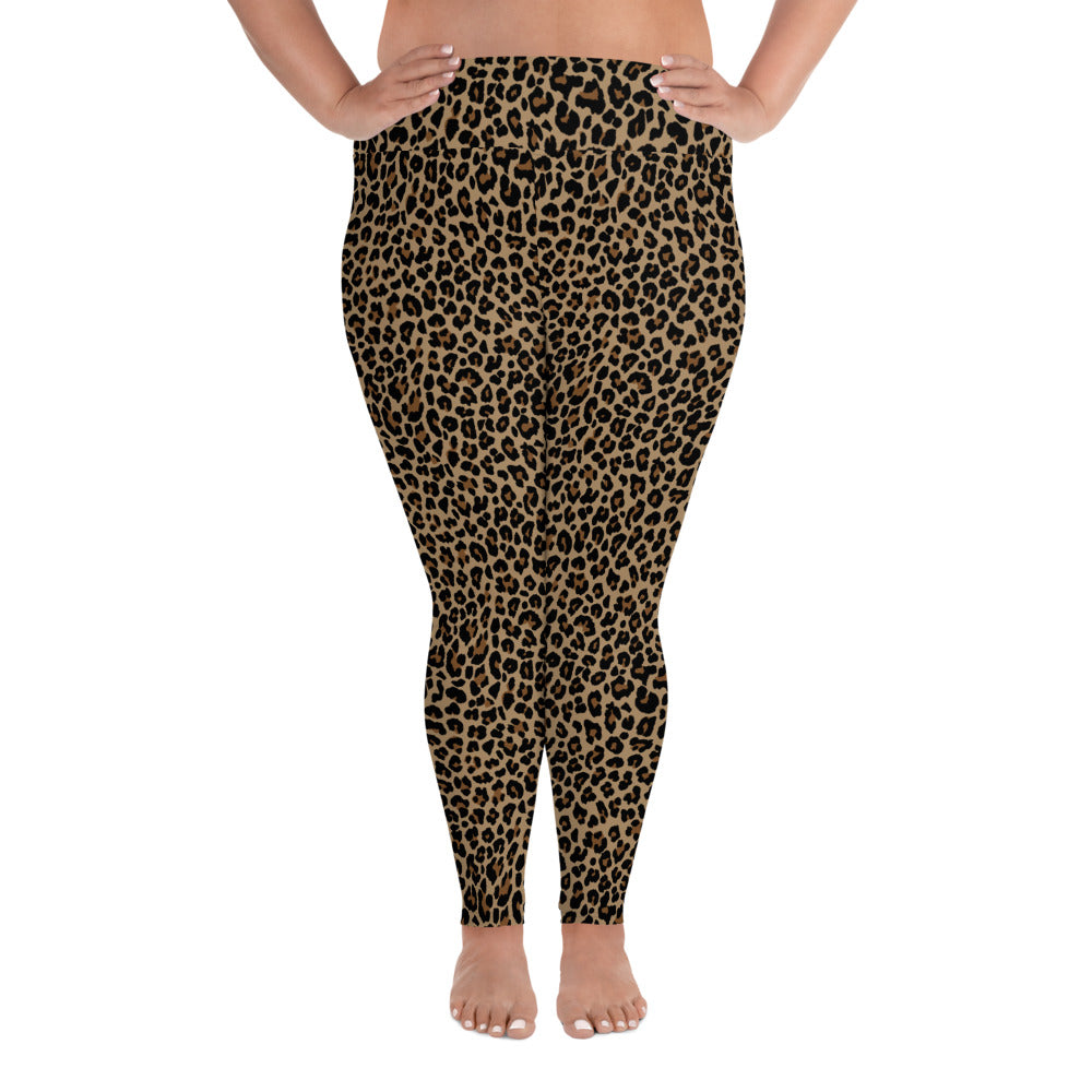 Vintage  Leopard print, plus size leggings. Print on demand